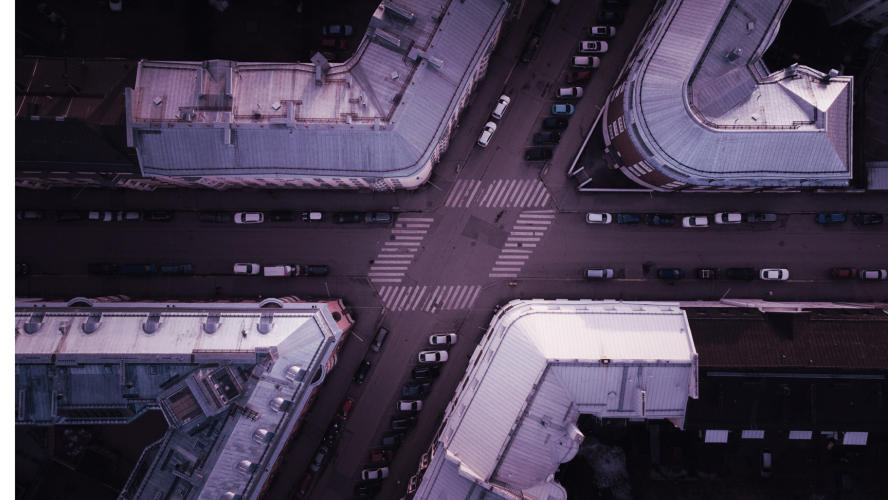 Aerial-of-two-city-streets-converging-Crocus-Thumbnail